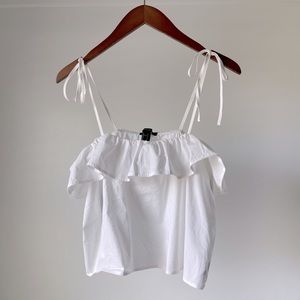 Forever 21 white spaghetti strap top, size large